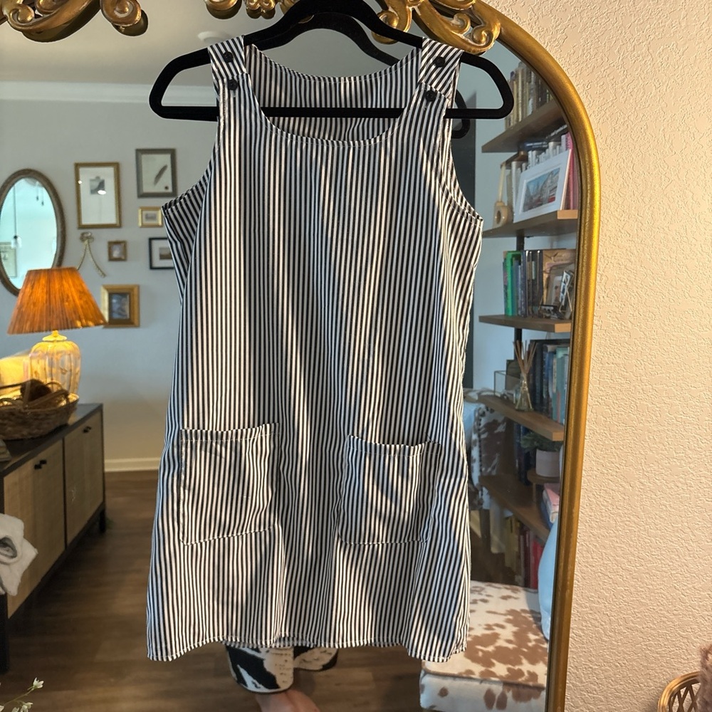 Striped Sleeveless Dress with Pockets